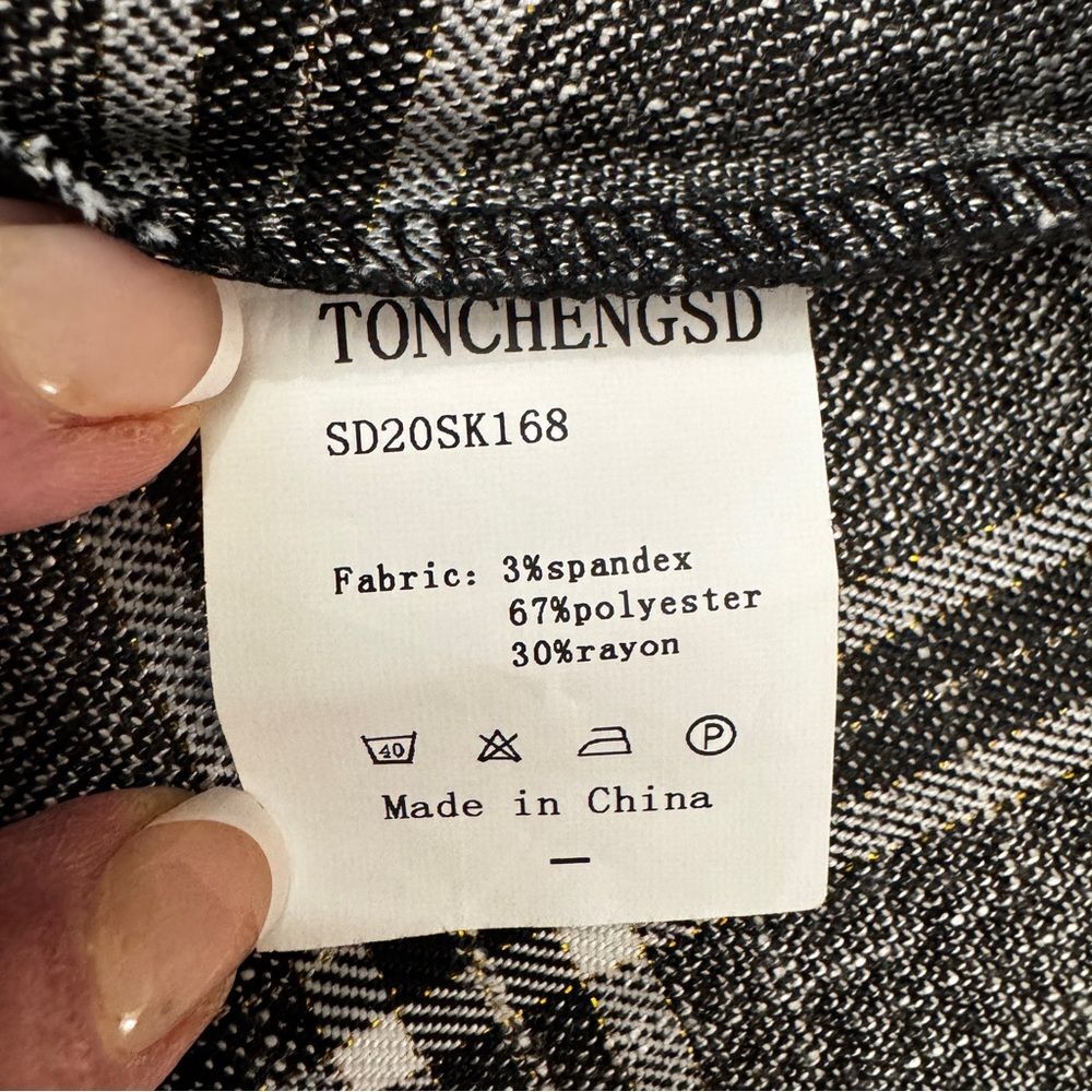 Gray Black Plaid Mini Skirt XL Lace Up Waist Schoolgirl Y2K Aesthetic Skirt - Picture 6 of 7